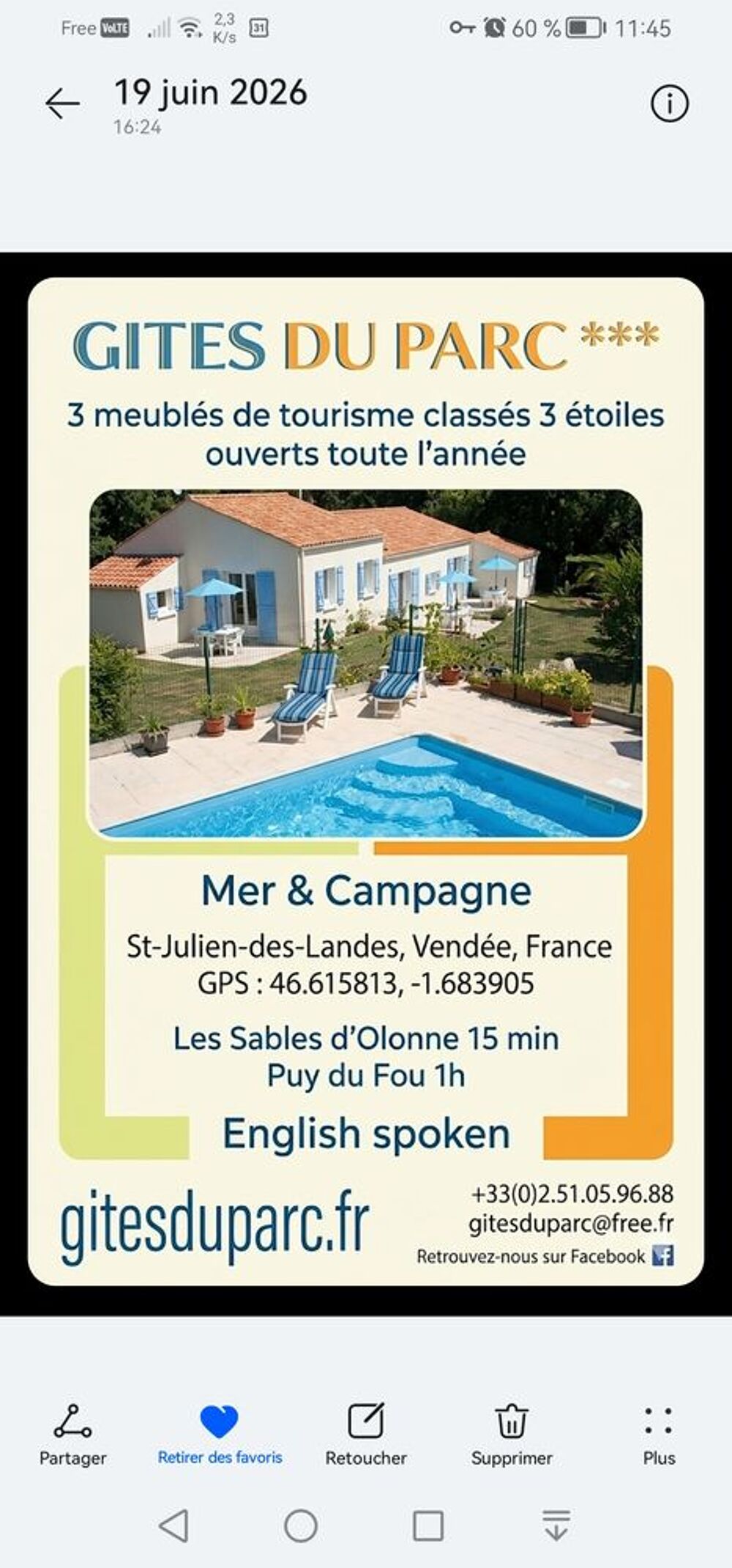   Promo : vos vacances 2026 au tarif 2025! Gîtes du Parc, 85!  Pays de la Loire, Saint-Julien-des-Landes (85150)