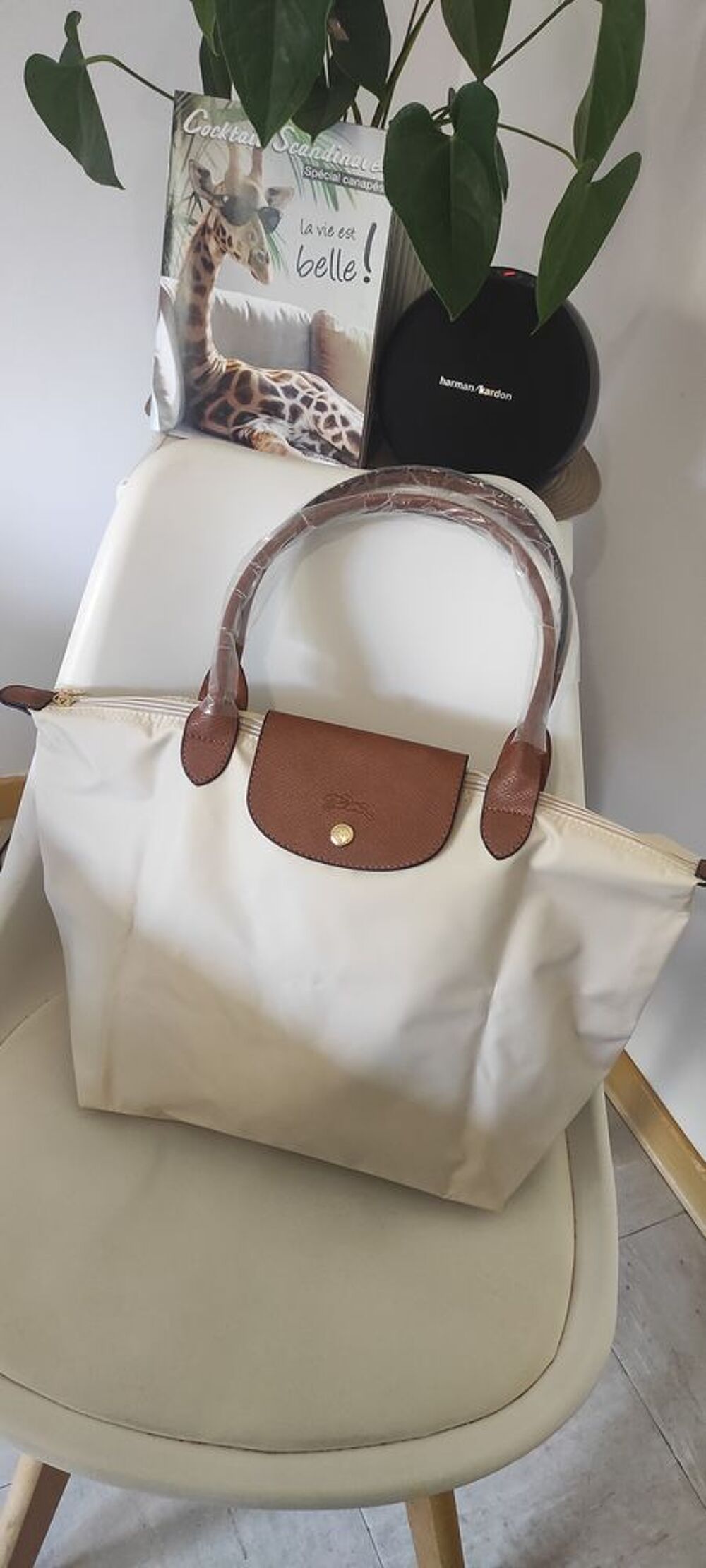 Sac Longchamp couleur cr&egrave;me Maroquinerie