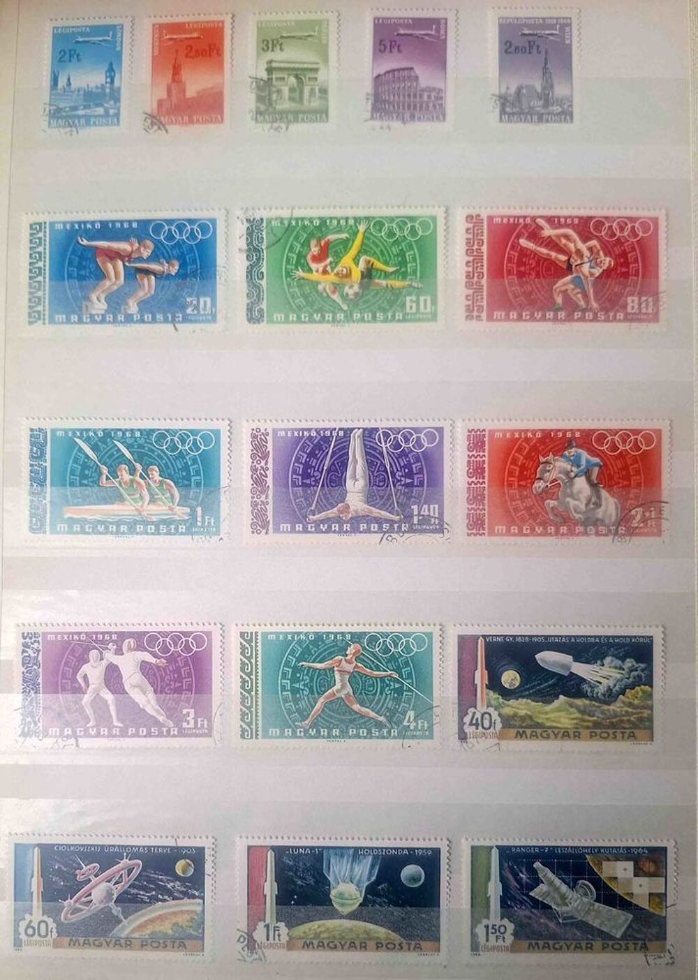 S&eacute;rie de timbres de collection de Hongrie B 
