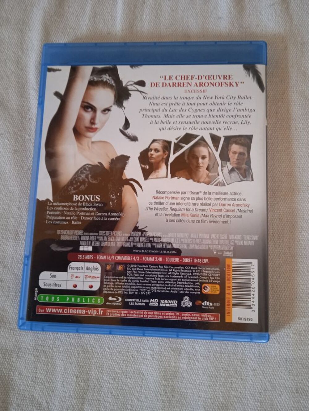 DVD Blu ray Black Swan
2016 DVD et blu-ray