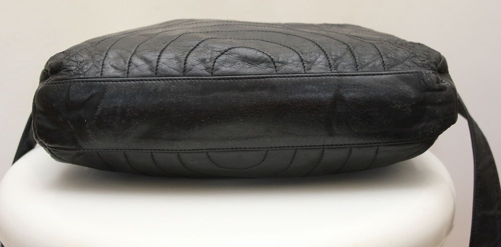 Sac cuir noir surpiqu&eacute; MAUD FRIZON Maroquinerie