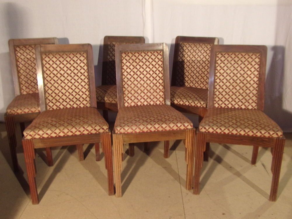6 chaises bois et tissus anciennes Meubles
