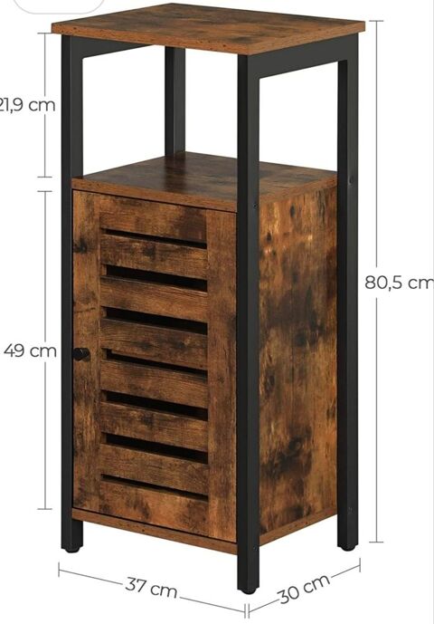 Buffet de rangement marron et noir 2 portes 100 x 35 x 75 cm 70 Orange (84)
