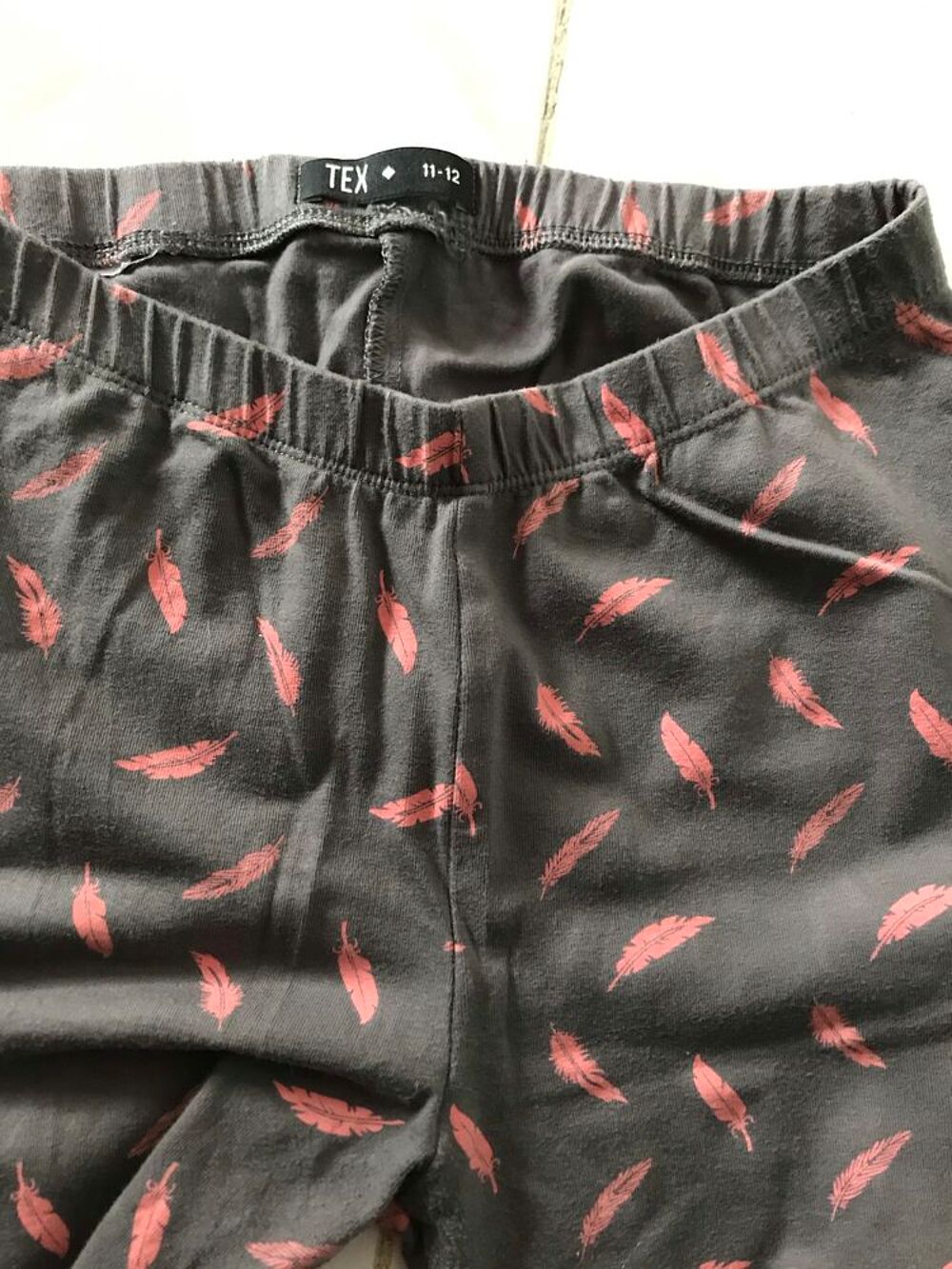 LEGGING 11.12 ANS GRIS/Feuilles ROSE Vêtements enfants