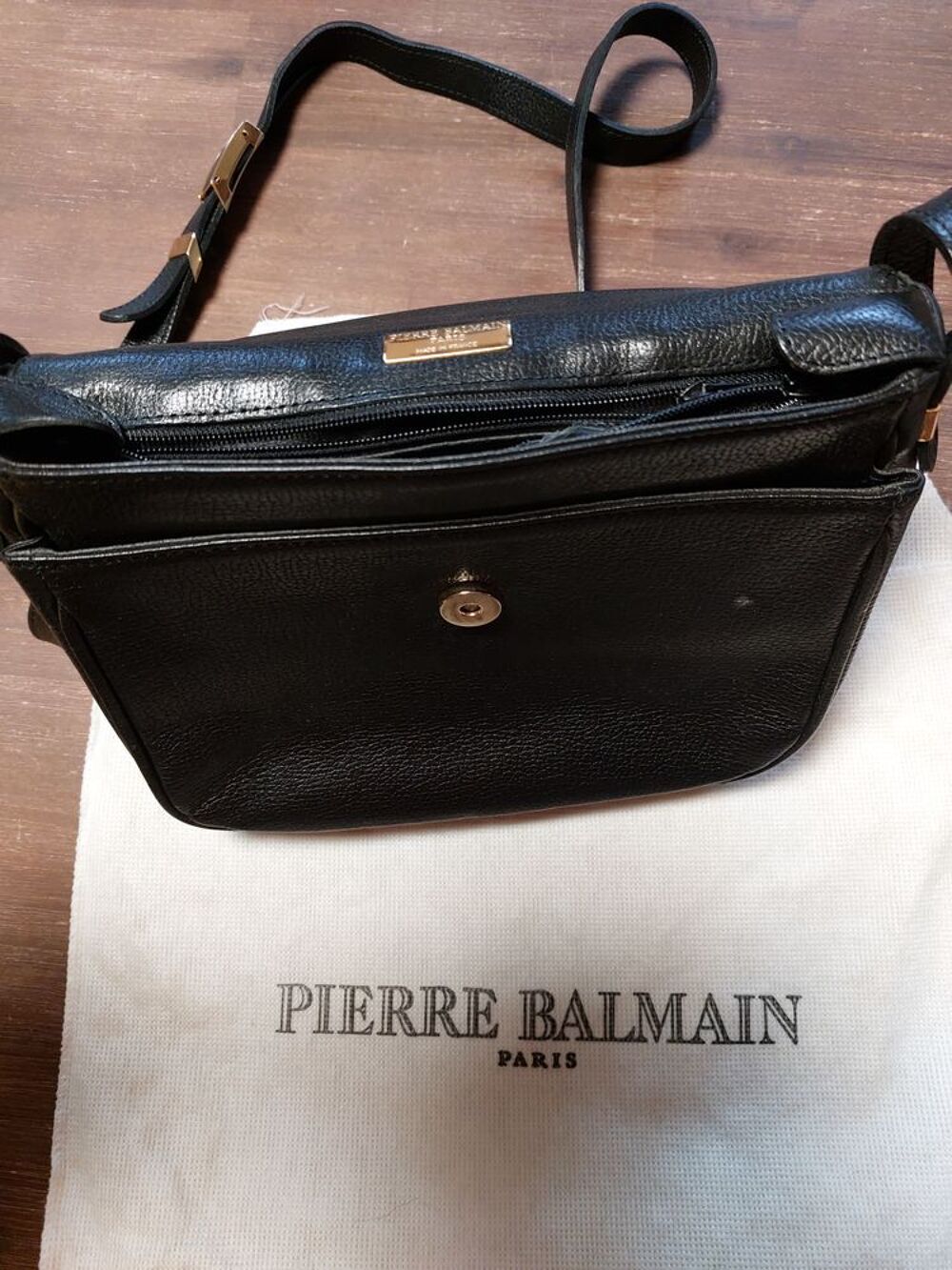 Sac &agrave; main Pierre Balmain cuir noir Maroquinerie