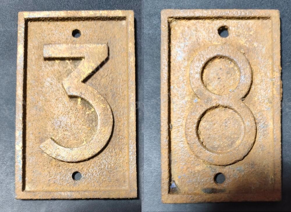ANCIENNE &amp; AUTHENTIQUE PLAQUE DE RUE EN FONTE #3 ou #8 Décoration