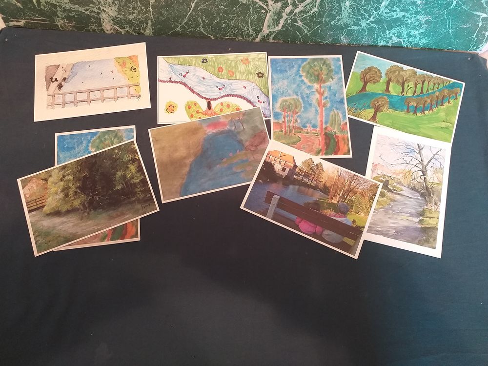 62 ; lot de 9 cartes neuves "concours peinture regarde ma ri 