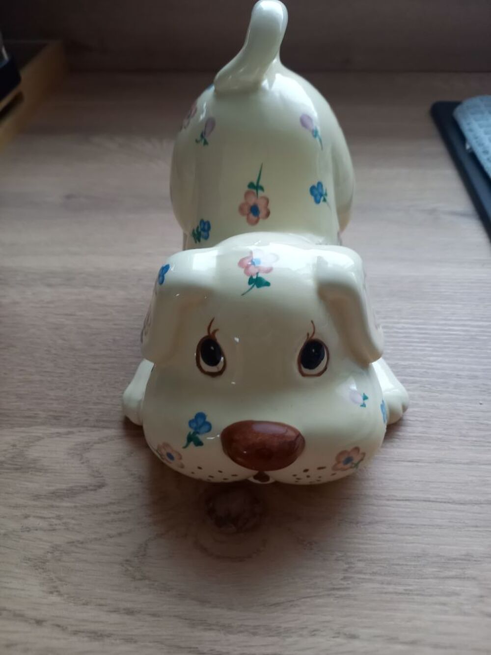 Jolie Tirelire chien en faience mod&egrave;le Vintage parfait &eacute;tat 