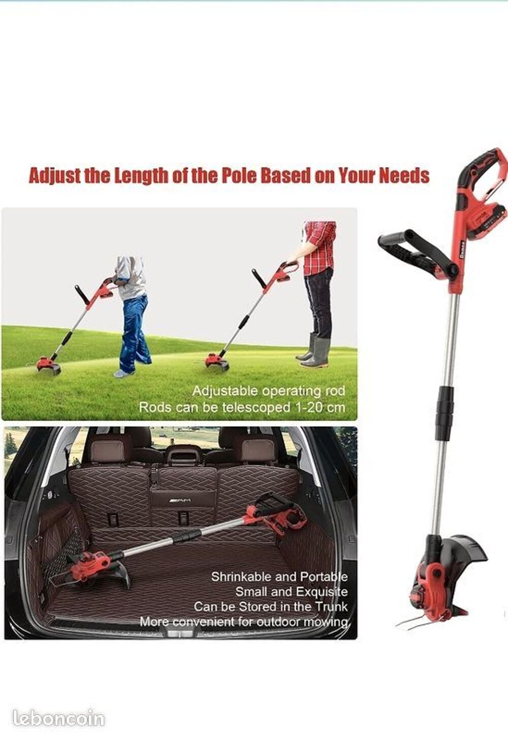 Coupe Bordure sans Fil 21V, D&eacute;broussailleuse sans Fil Jardin