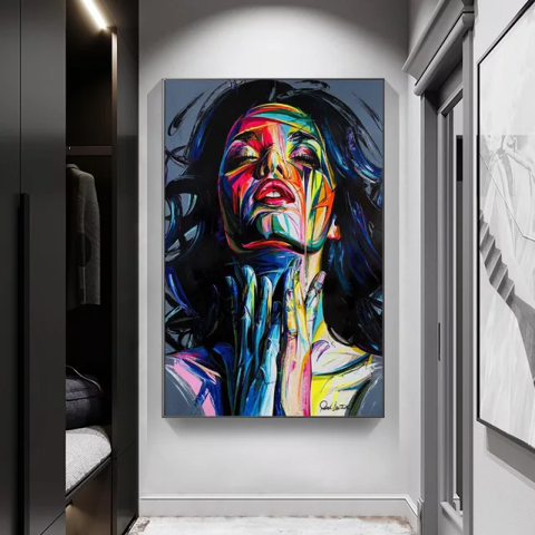 Tableau toile neuve visage grande dimension  120x80 70 Pontpoint (60)