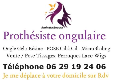 Lace wig 
Manucure pédicure 
Pose cil à cil 
Extension 0 33000 Bordeaux
