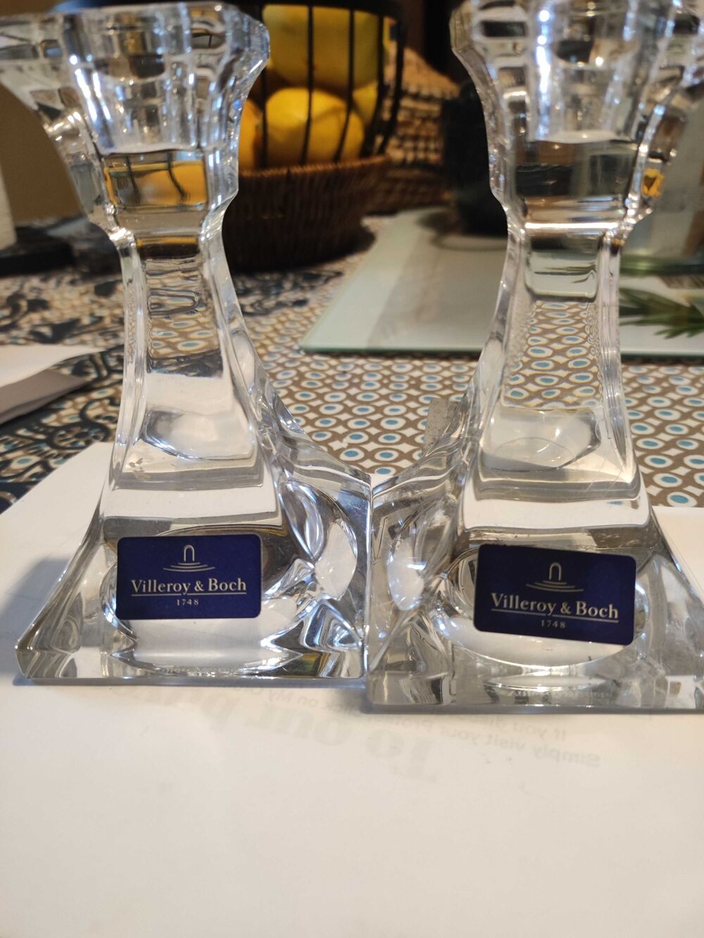 Deux bougeoirs cristal Villeroy &amp; Boch neufs Décoration