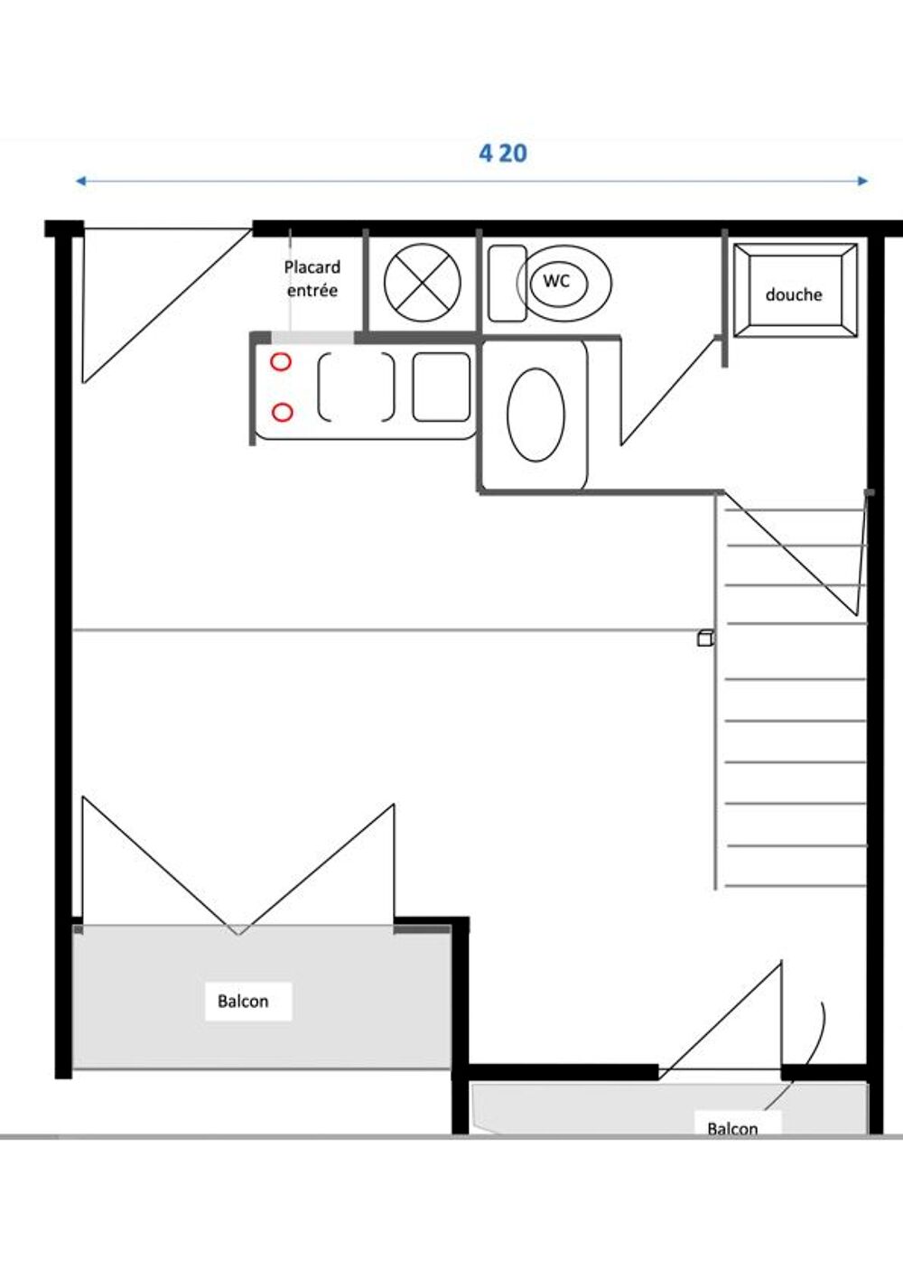 Location Appartement RENNES T1bis mezzanine  33 m2 Thabor-Saint-Hélier Rennes