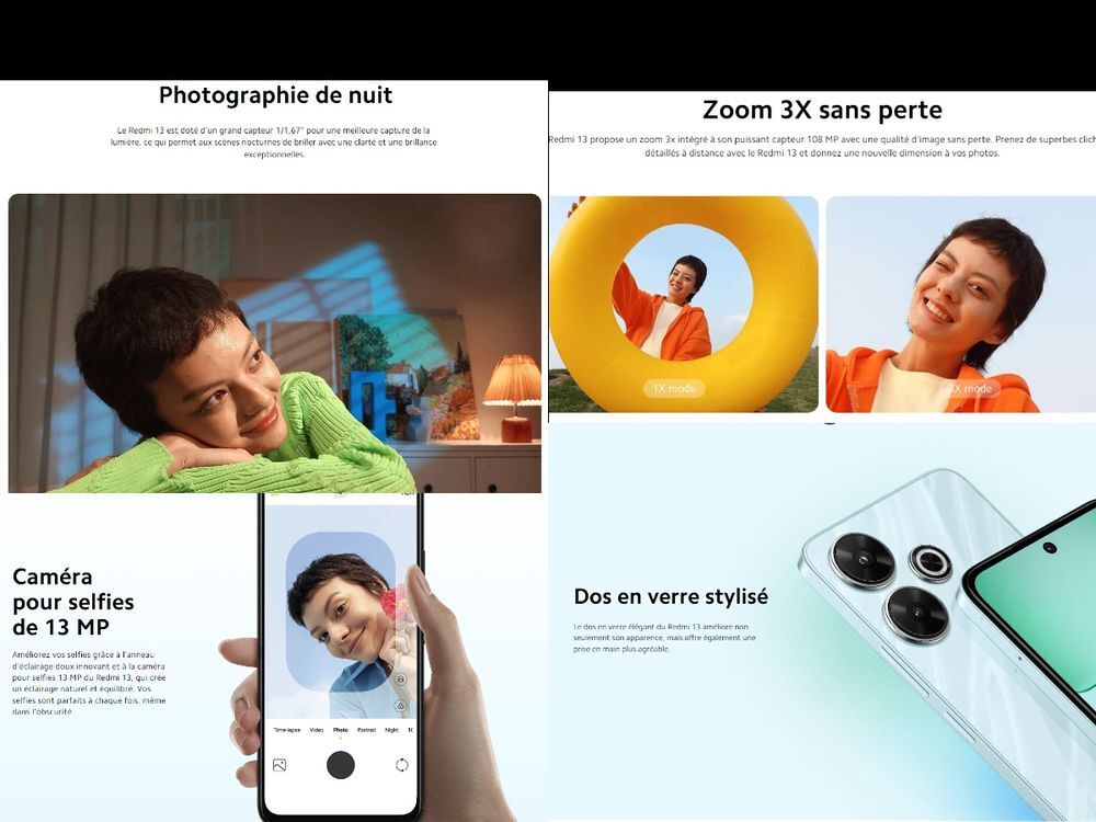 Xiaomi Redmi 13 Midnight Black 8GB RAM 256GB ROM Complet: Ch T�l�phones et tablettes