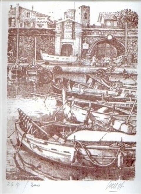 Litho en tirage limit� N�254/300 sign�e au crayon 0 Le Roc-Saint-Andr� (56)