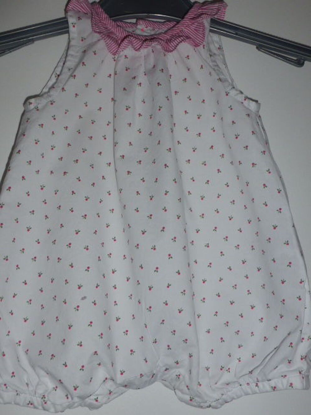 JACADI barboteuse bloomer &eacute;t&eacute; col ray&eacute; rose 3 mois Vêtements enfants
