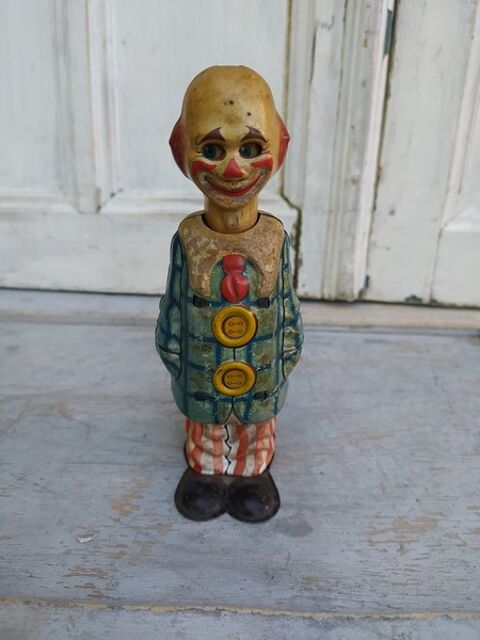 Ancien Jouet T�le M�canique Happy Clown DISTLER 120 Loches (37)