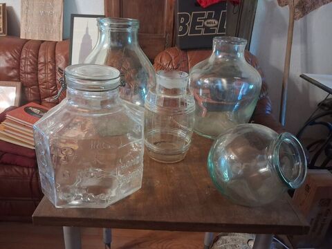 LOT DE 5 VASES VERRE ET CARAFE 60 Dunière-sur-Eyrieux (07)
