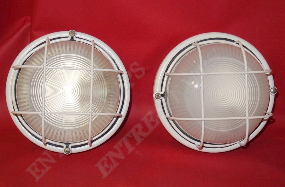 BOLUCE 0901 ANCIENS GLOBES APPLIQUE DEMI-LUNE BLANC #3 Décoration