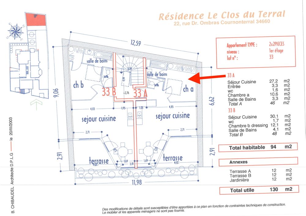 Appartement 2 pièces 47 m² · à Cournonterral · 47 m² · 159 000 €