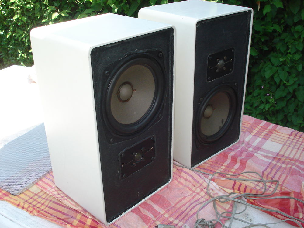 ENCEINTE BRAUN L500/1 Vintage laqu&eacute;e blanches Audio et hifi