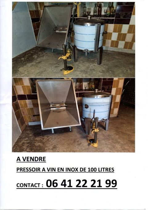 PRESSOIR A VIN EN INOX DE 100 L 0 Pizancon (26)