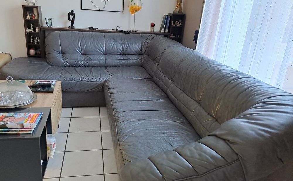 Salon angle cuir Meubles