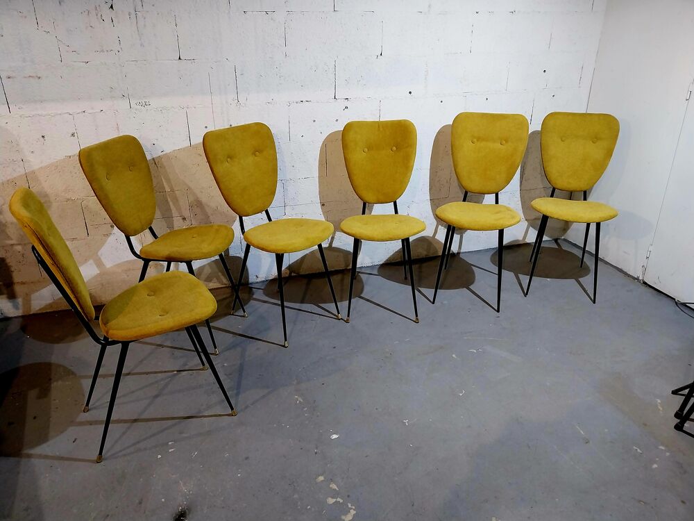 
Belle s&eacute;rie de six chaises 1950 Meubles