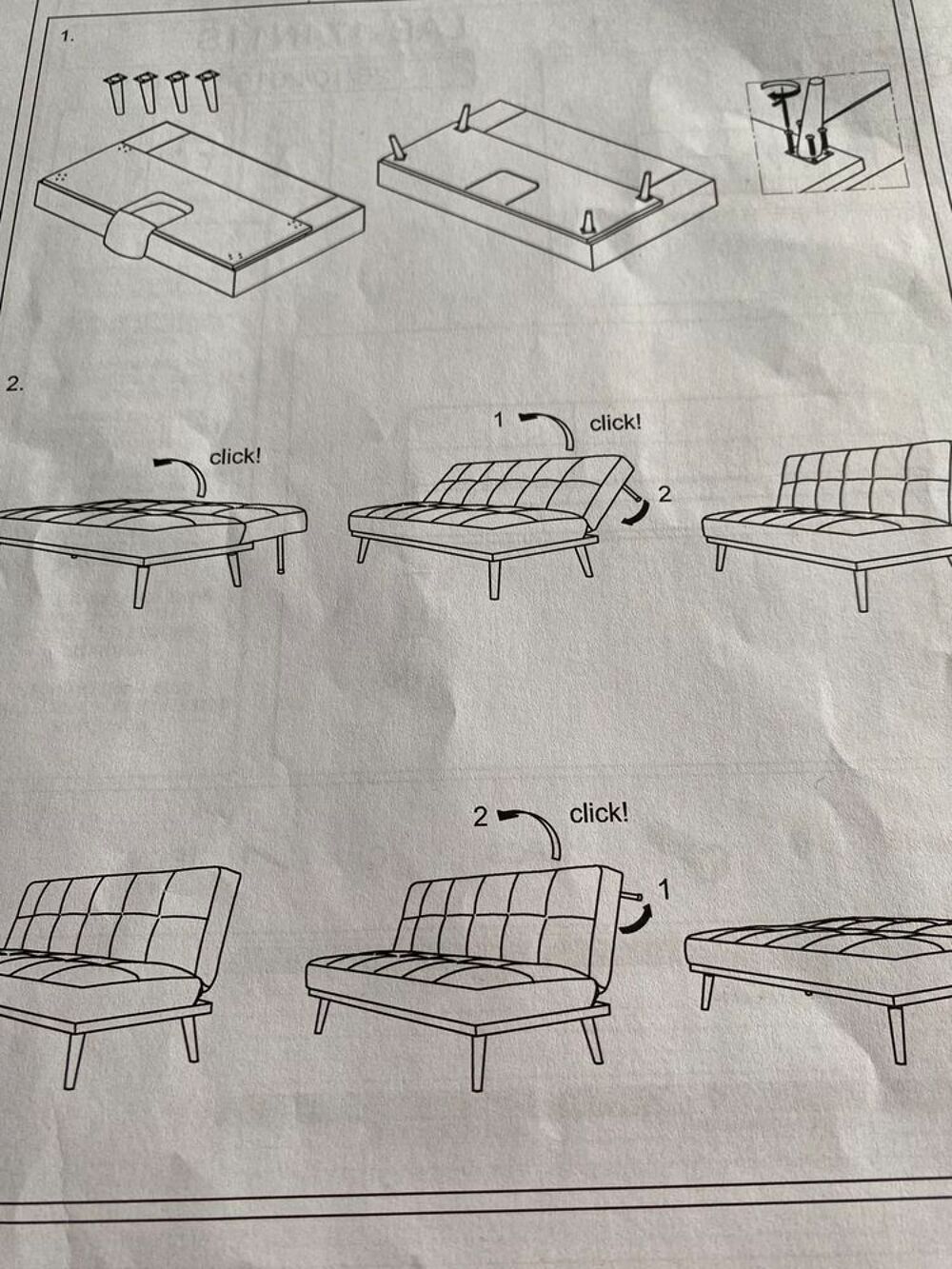 canap&eacute; convertible scandinave gris Meubles