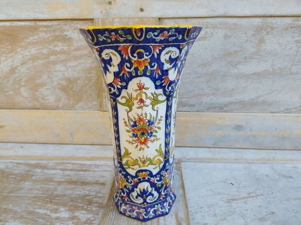 Grand Vase Desvres Fourmaintraux Fr&egrave;res Bleu Cobalt Décoration
