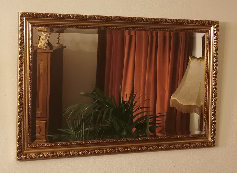 Grand miroir dor&eacute; style baroque antique Décoration