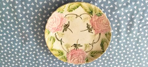 ASSIETTE BARBOTINE ROSES Sainte-Catherine (62)