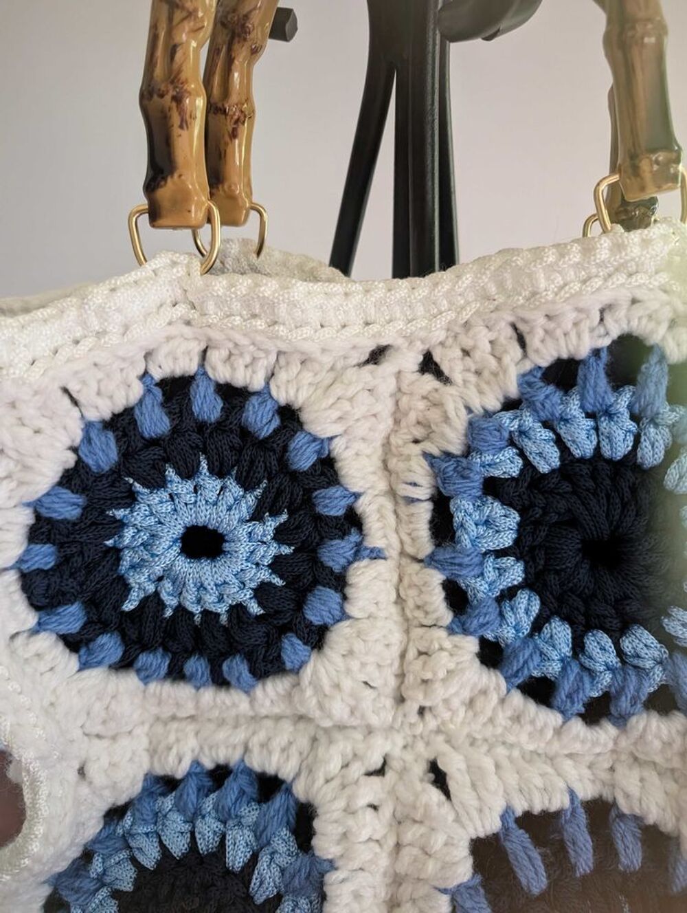 Eclat Marine sac &agrave; main en crochet style chic et boh&egrave;me pour les beaux jours d'&eacute;t&eacute; (28/29/14 cm) Maroquinerie