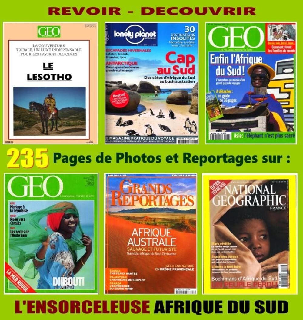 AFRIQUE DU SUD - g&eacute;o - Lesotho - BOCHIMANS Livres et BD