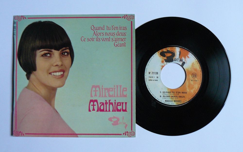 EP Mireille MATHIEU: Quand tu t'en iras - Barclay BLY 71138 CD et vinyles