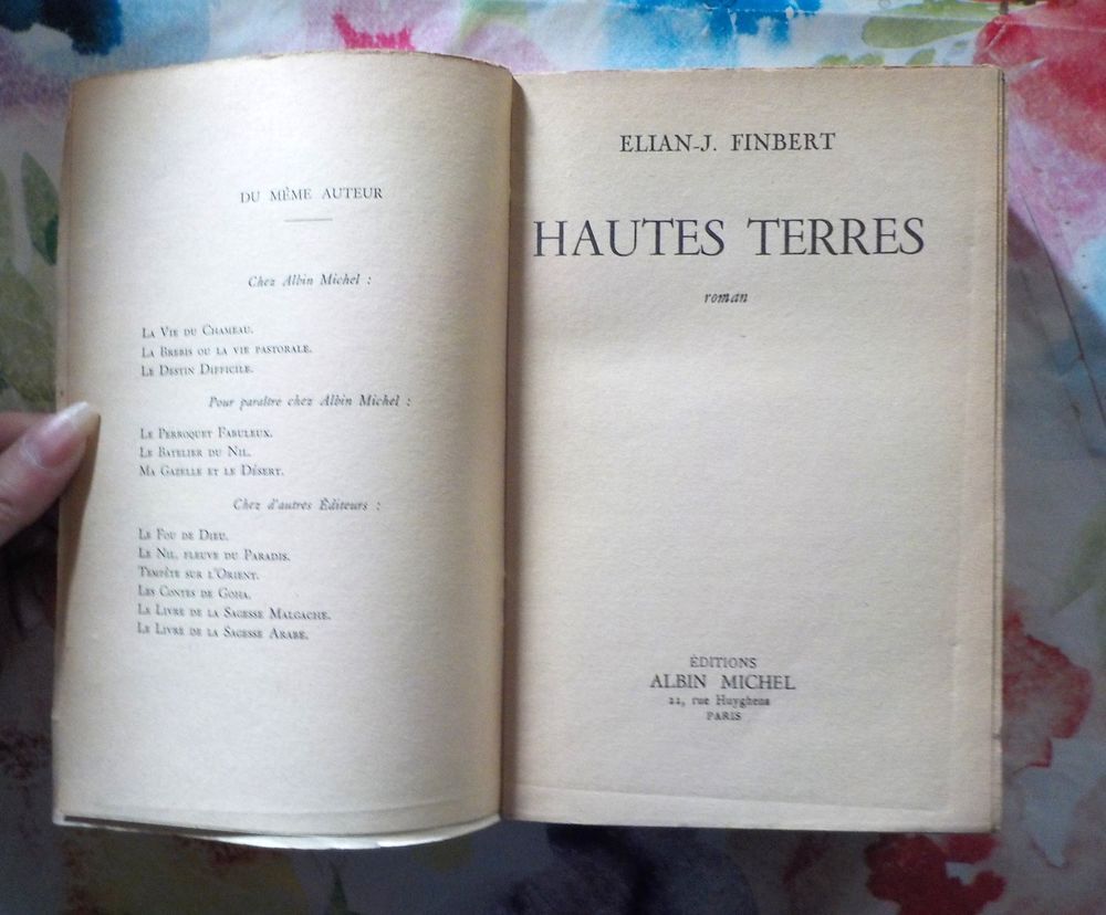 HAUTES TERRES de Elian-J. FINBERT Ed. Albin Michel 1948 Livres et BD