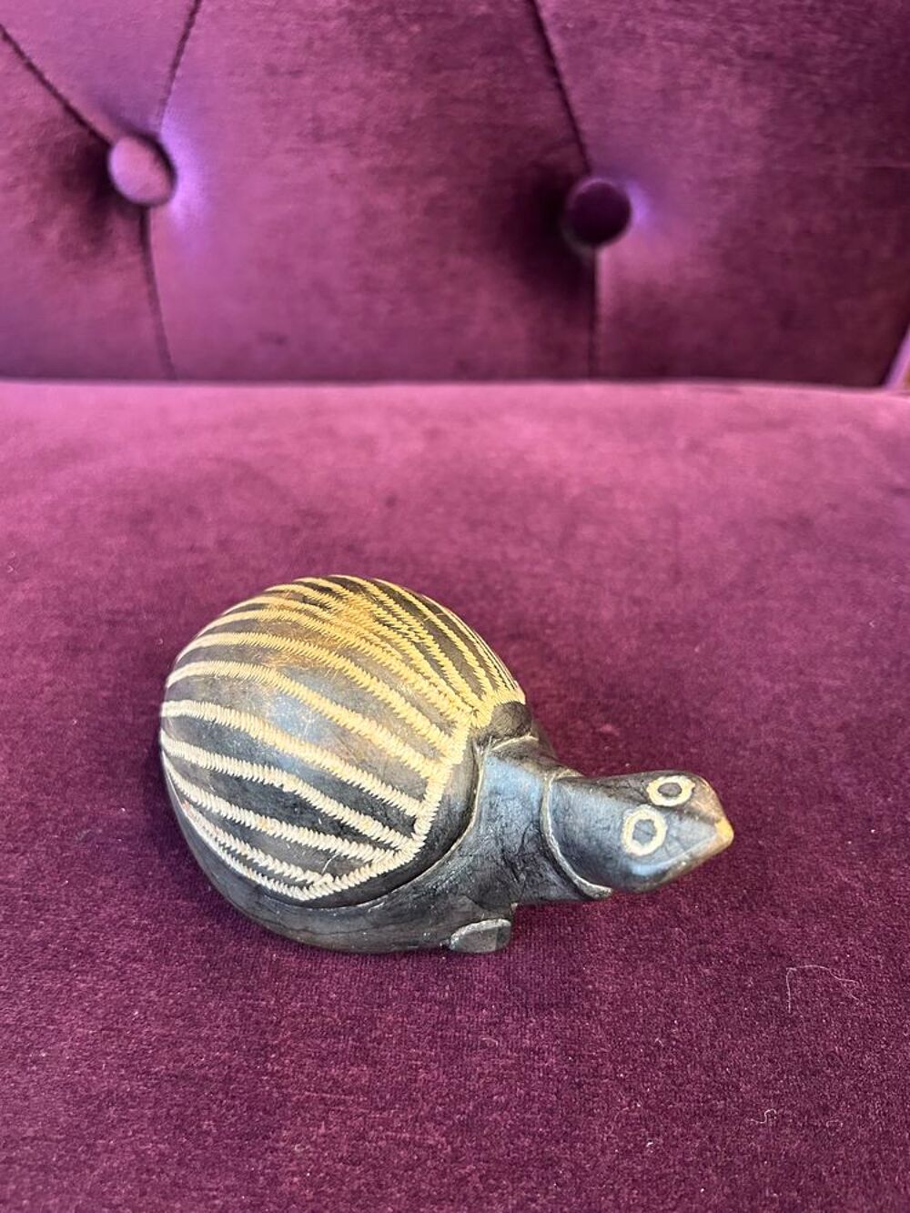 Tortue marrone peinte &agrave; la main Décoration