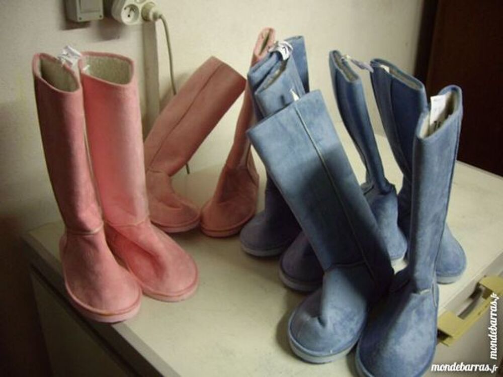 Bottes fourr&eacute;es Rose pt 38-neuves Chaussures