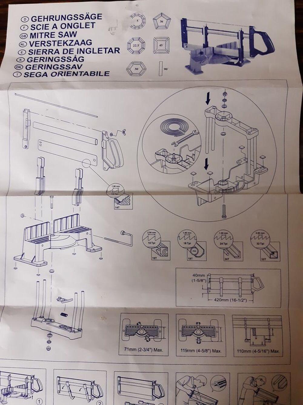Scie &agrave; onglet MEJIX MS 420 Bricolage