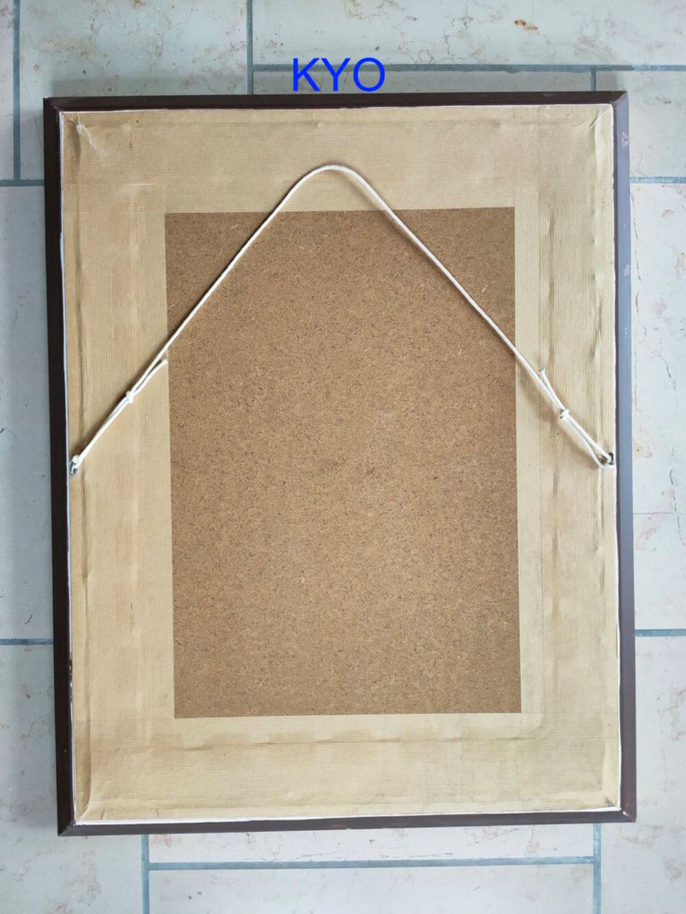 Tableau tiss&eacute; bouquet fleurs broderie point croix cadre dor&eacute; Décoration