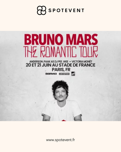 Bruno Mars en concert à Paris Paris 16 (75)