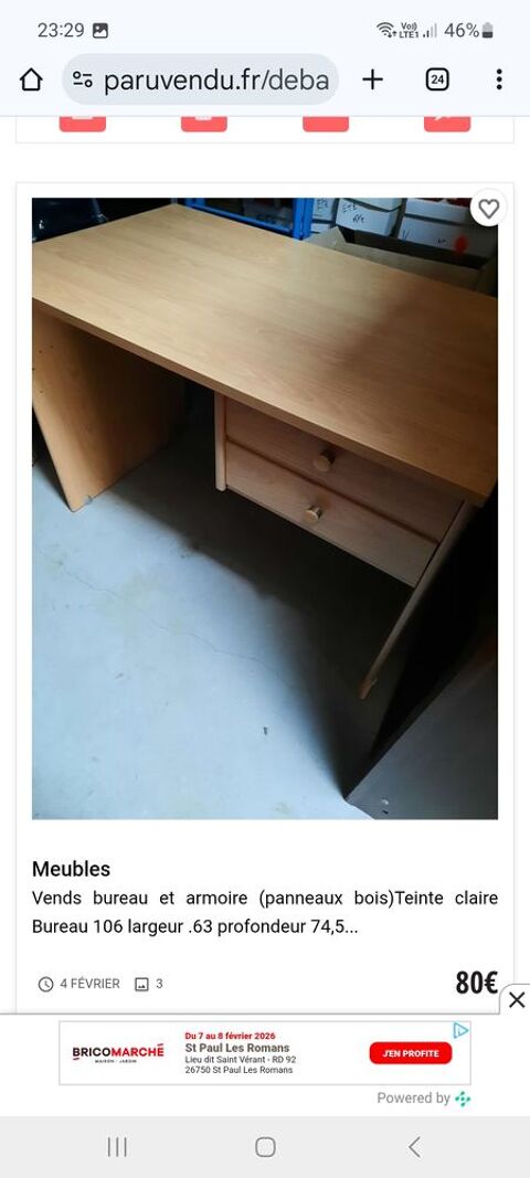 Bureau  bois  clair 30 Bourg-de-P�age (26)