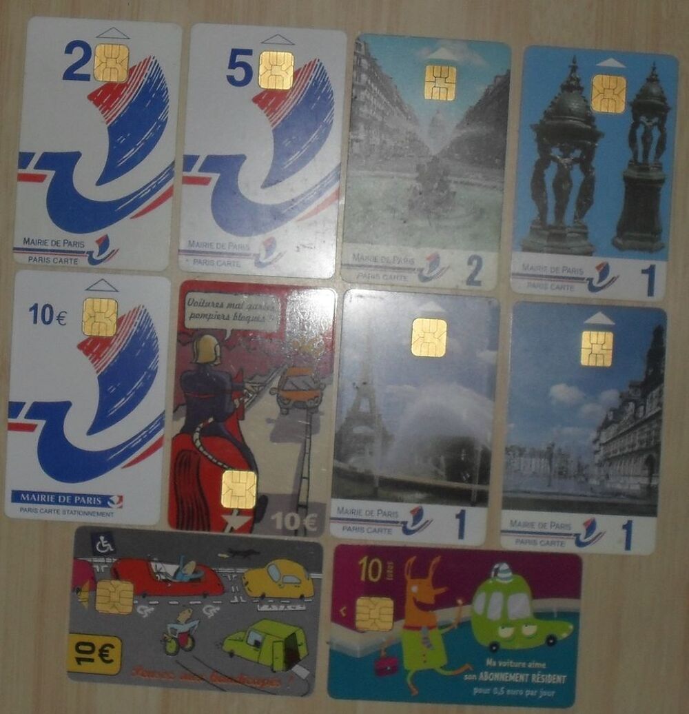 ot de 10 cartes de stationnement &agrave; Paris 