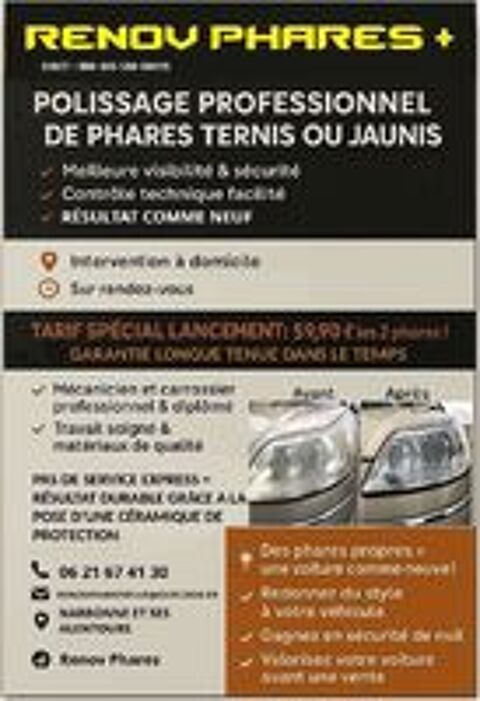   Rénovation d'optiques de phares 
