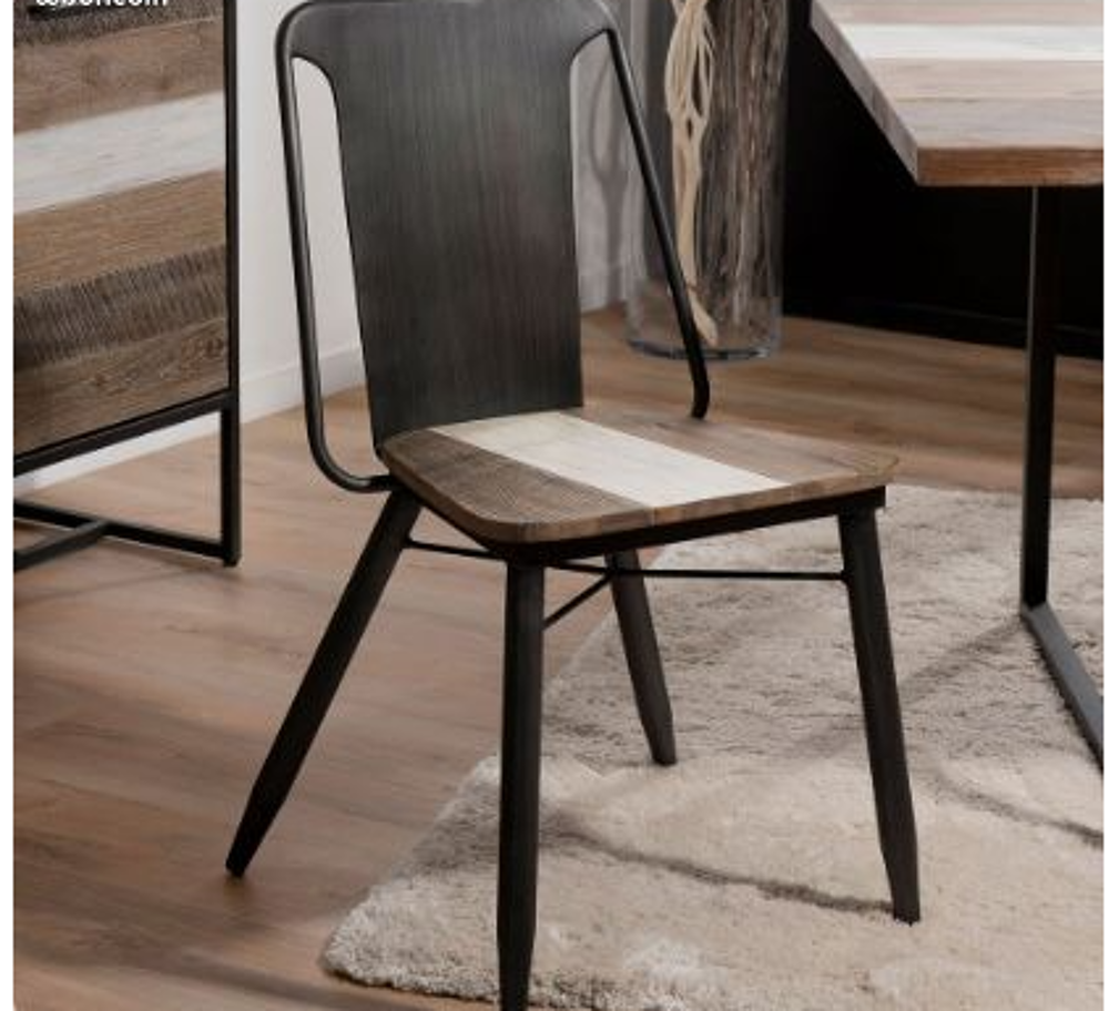 chaise acacia et fer forg&eacute; Meubles