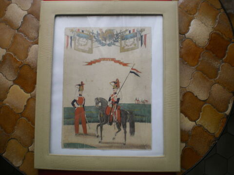 Dessin militaire rehaussé à l'aquarelle. 150 Caen (14)