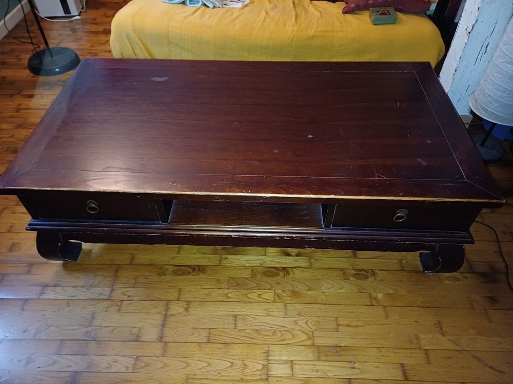 Table basse style oriental bois sombre Meubles