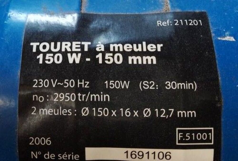Touret &agrave; meuler Bricolage