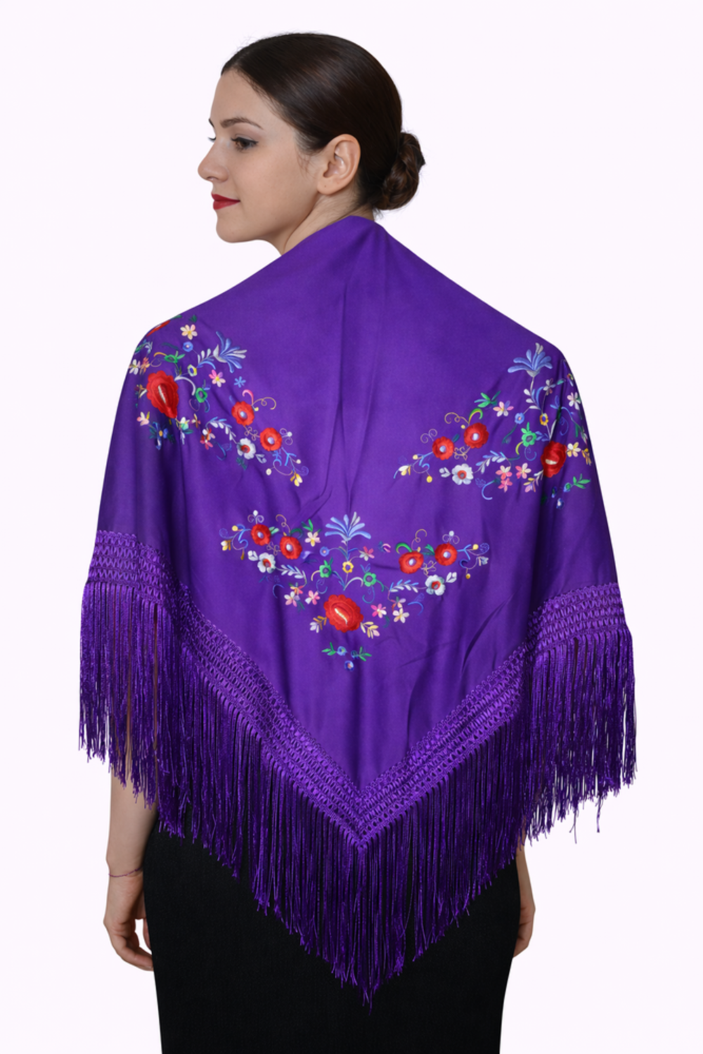 Ch&acirc;le Espagnol Multicouleur Violet / Chale ( NEUF ) Vêtements