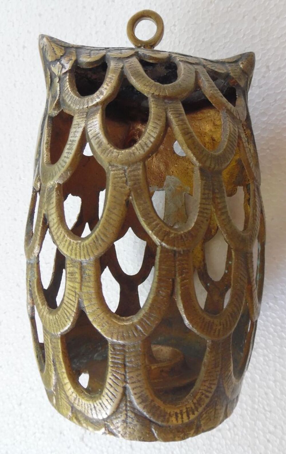 Hibou Bougeoir photophore en laiton ou en bronze collector Décoration